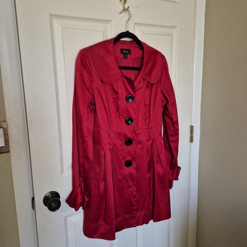 B Wear New Vibrant Red Trench Coat